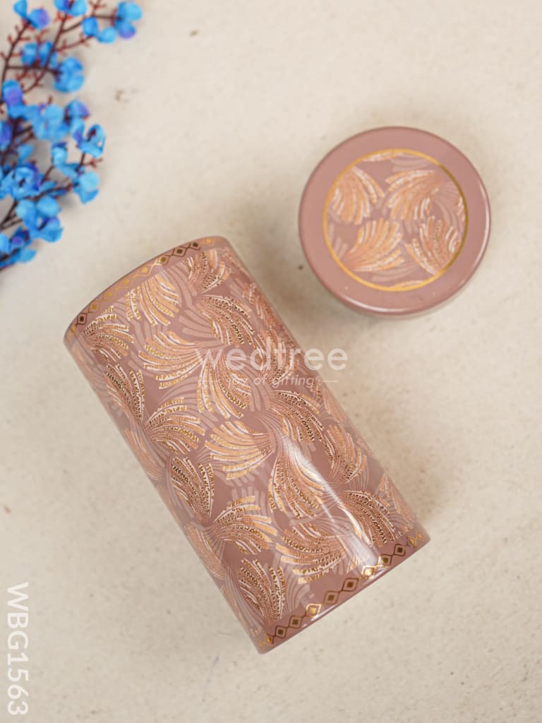 Floral Printed Tin Jar - WBG1563