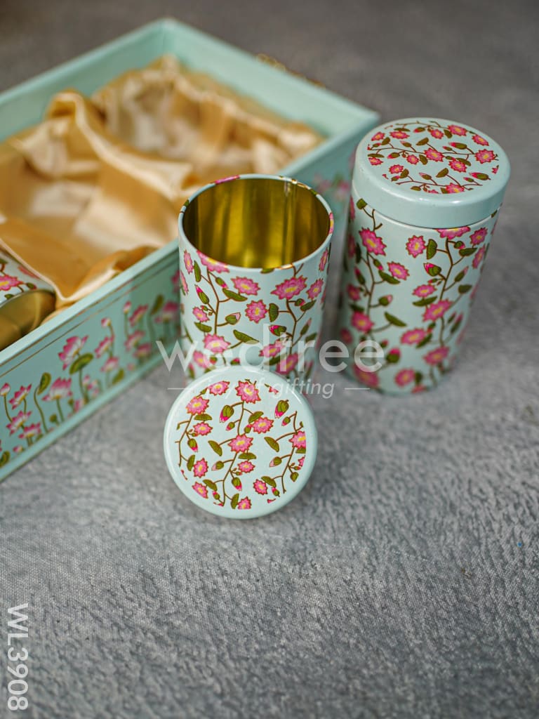 Floral Printed Tray with Jar Set - WL3908