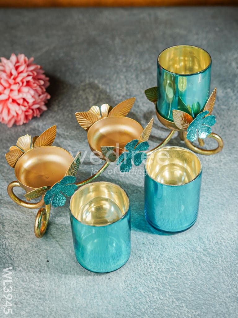 Floral Stand with 3 Glass Candle Holders - WL3945
