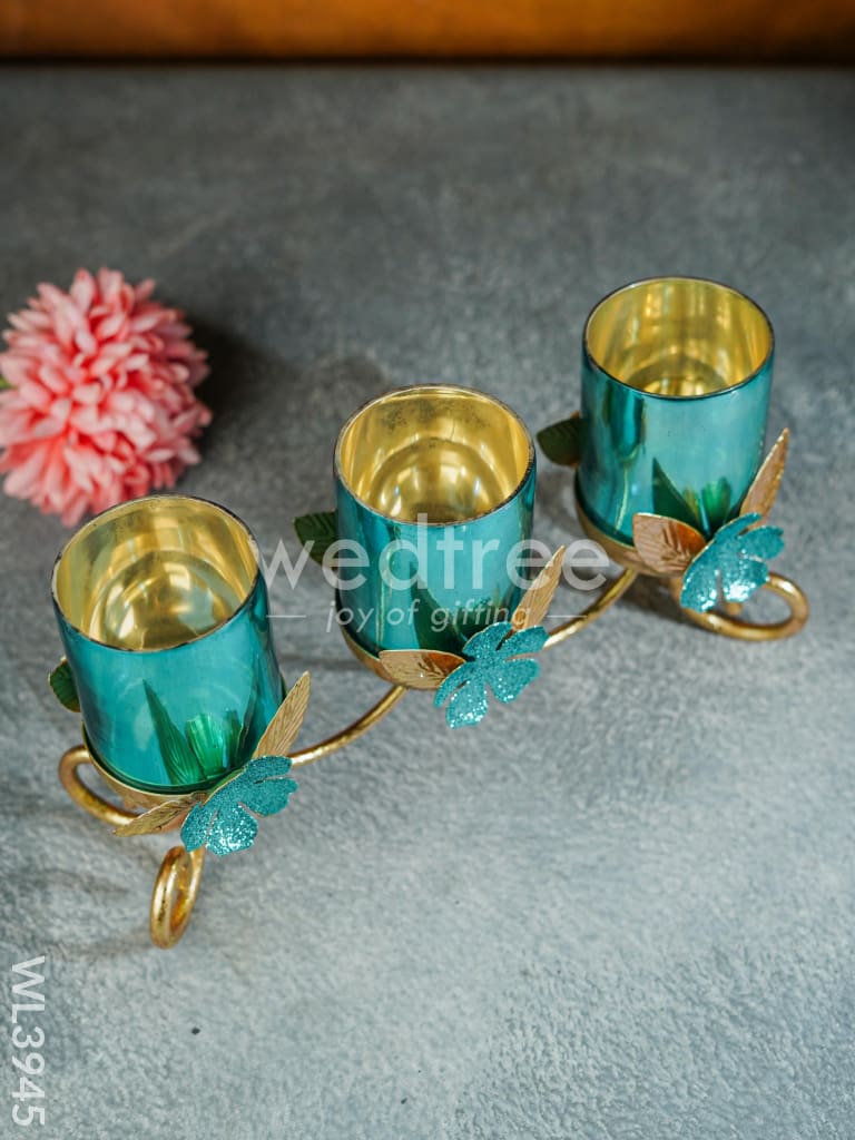 Floral Stand with 3 Glass Candle Holders - WL3945