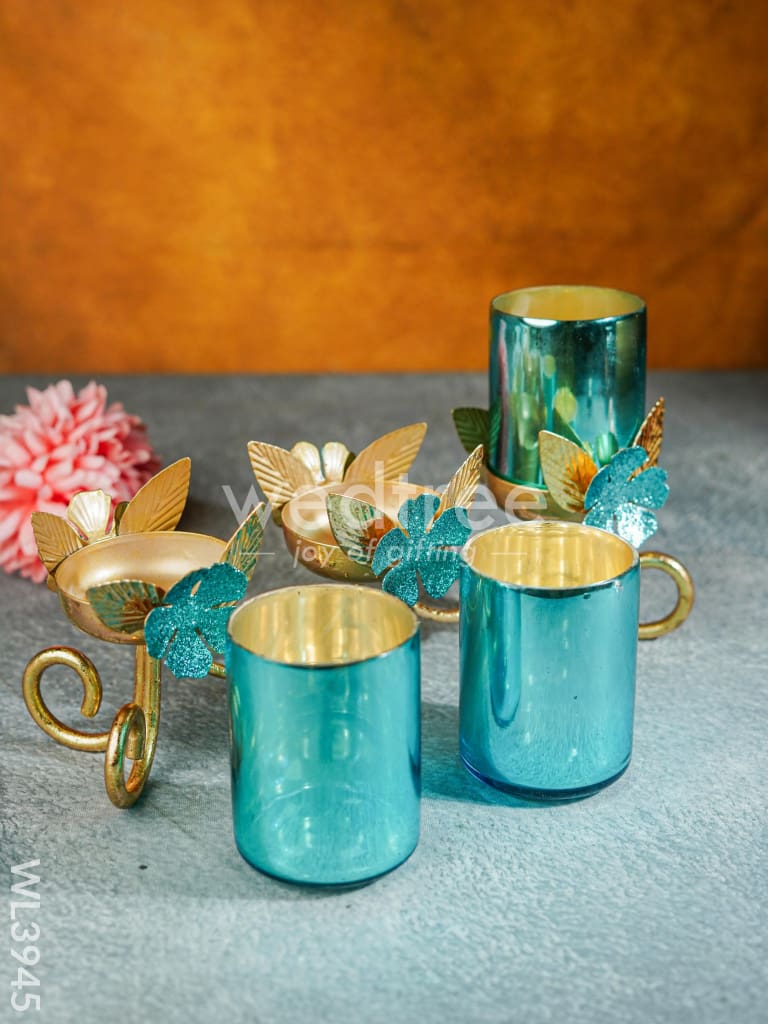Floral Stand with 3 Glass Candle Holders - WL3945