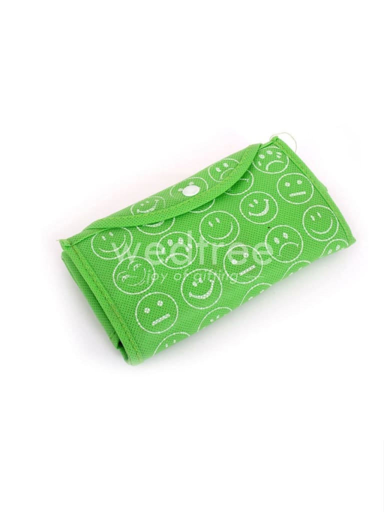 Foldable nonwoven shopping bag with smiley prints - W2234