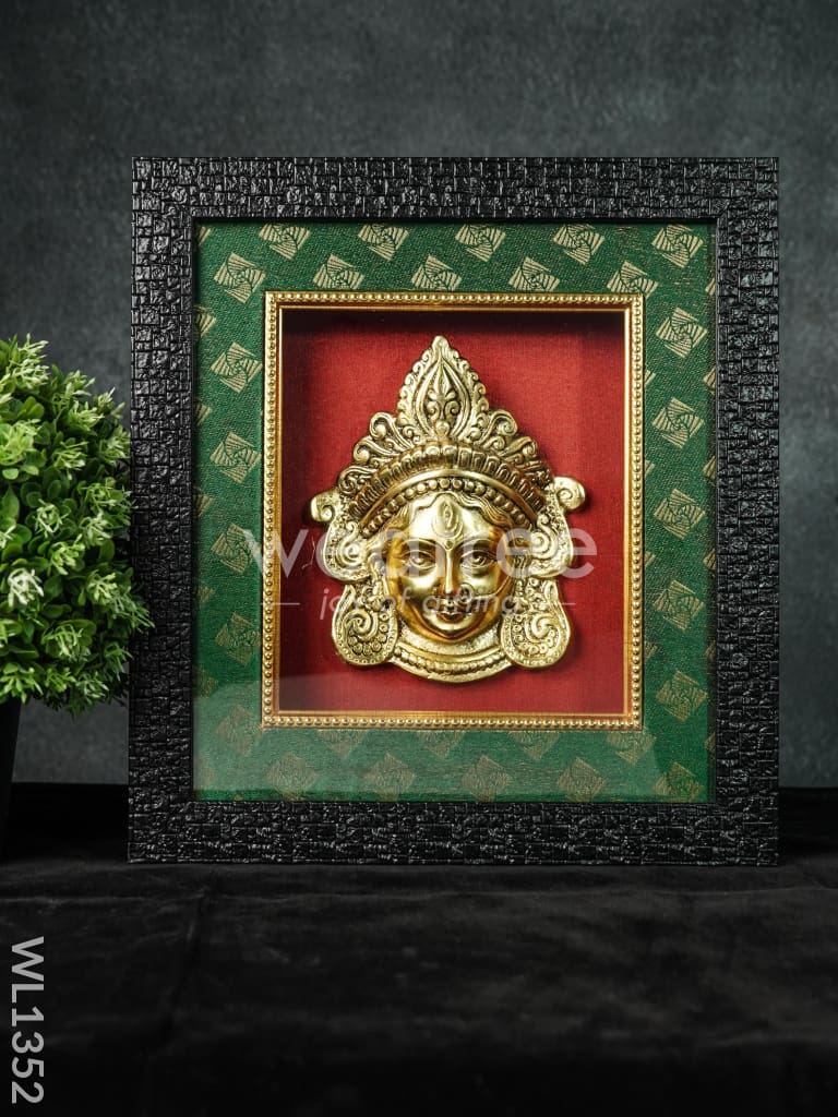 Frame : White Metal Amman Face with Gold Finish (7.5X6.5)Inches - WL1352