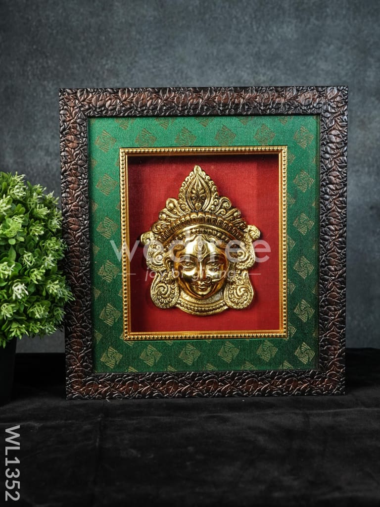 Frame : White Metal Amman Face with Gold Finish (7.5X6.5)Inches - WL1352