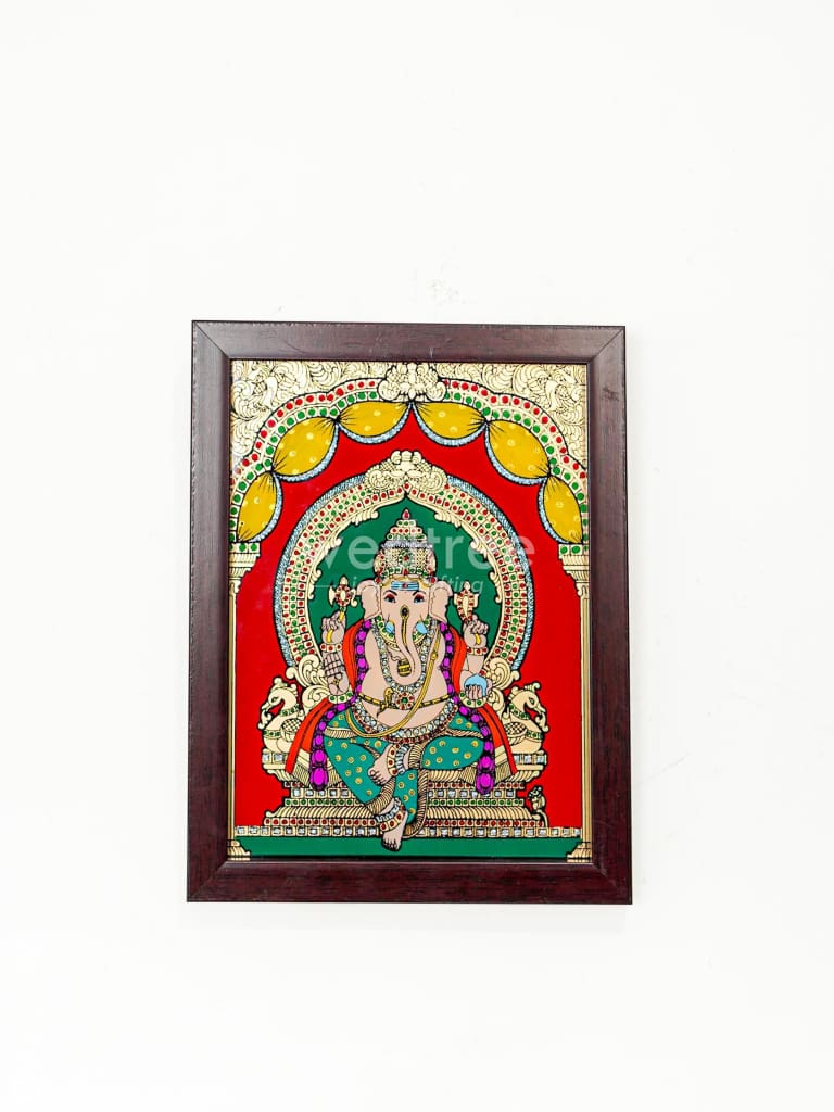 Ganesha Glass Reverse Painting Frame - 8 x 6 inch - WL4560
