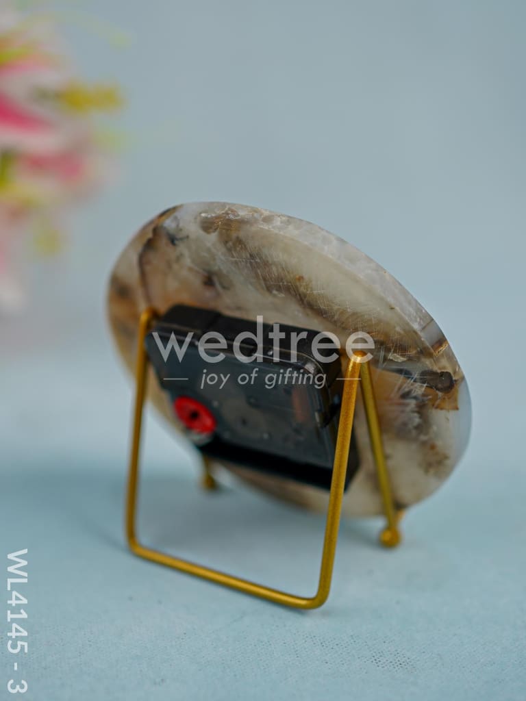 Gem stone Table Clock with Stand - Mix agate - WL4145-3