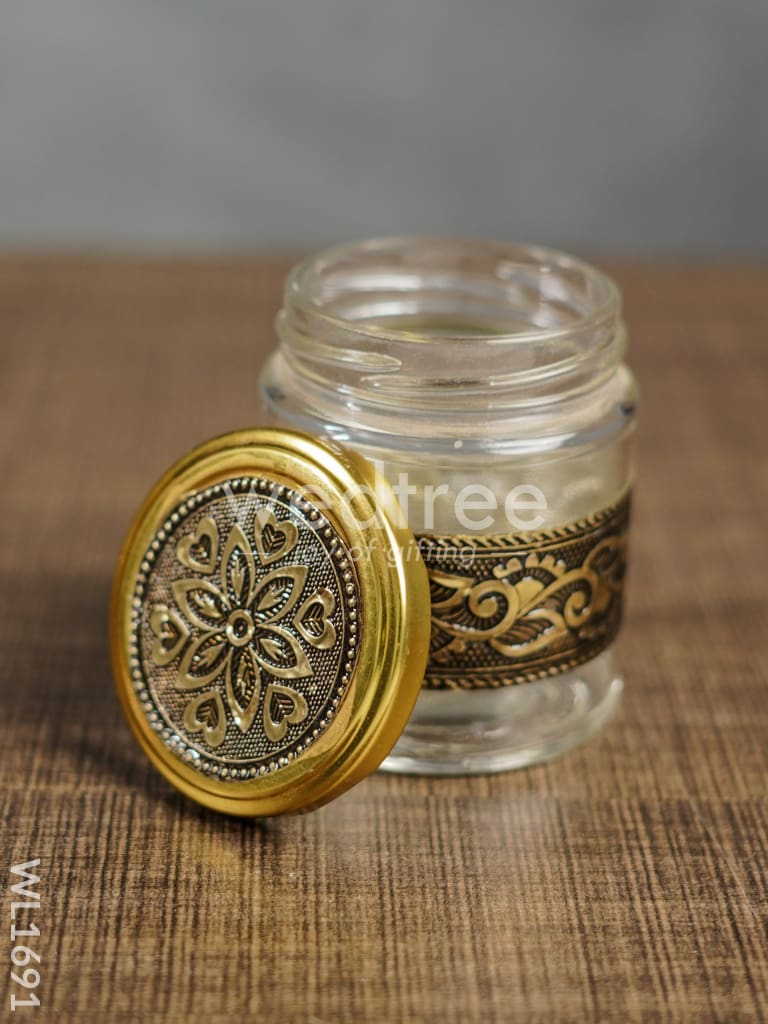 German Oxidised Dry Fruit Box - 4 Jar (7x7) - WL1691