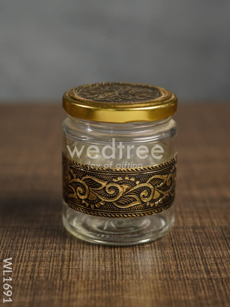 German Oxidised Dry Fruit Box - 4 Jar (7x7) - WL1691