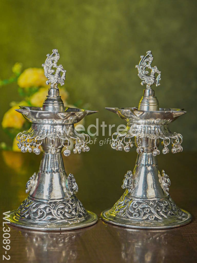 German Silver 5-Face Annapakshi Diya - WL3089