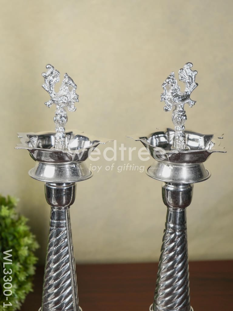 German Silver Annapakshi Kuthu Vilaku - Set of - 18 inches - WL3300-1