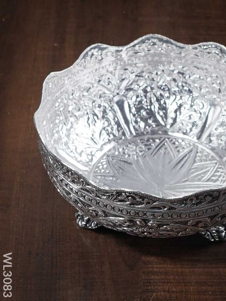 German Silver Antique Prasadam Bowl - WL3083