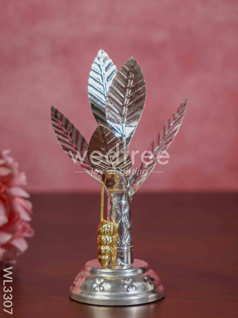 German Silver Banana Tree with Flowers set of 2 - 6 inch - WL3307