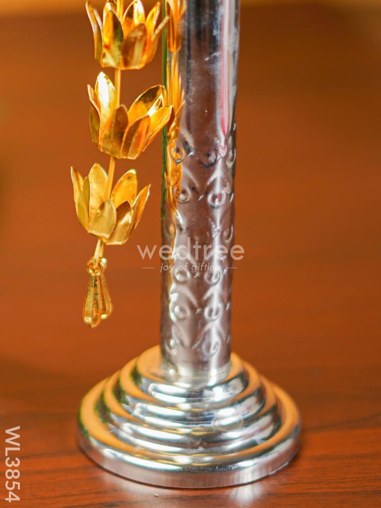 German Silver Banana Tree with Gold Leaves Small (Set of 2) - WL3854
