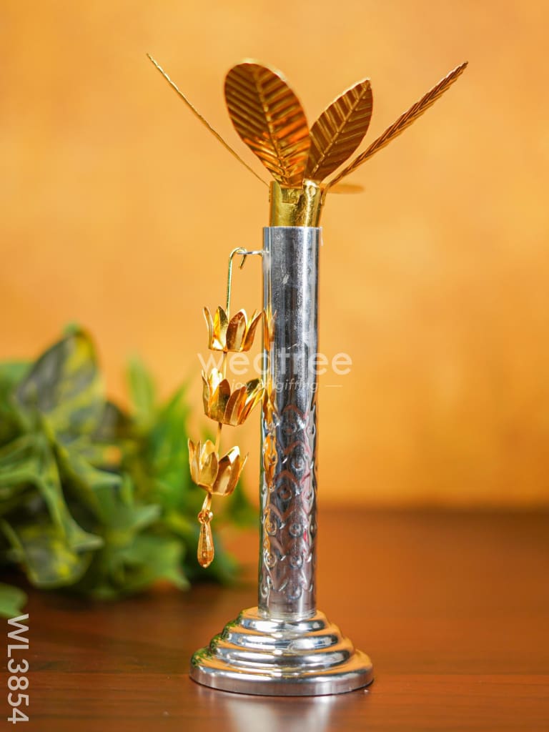 German Silver Banana Tree with Gold Leaves Small (Set of 2) - WL3854