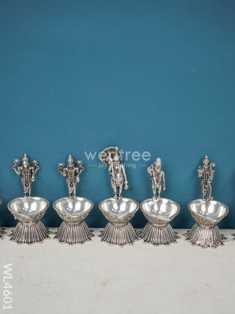 German Silver Dasavatharam Diya - Set of 10 - WL4601