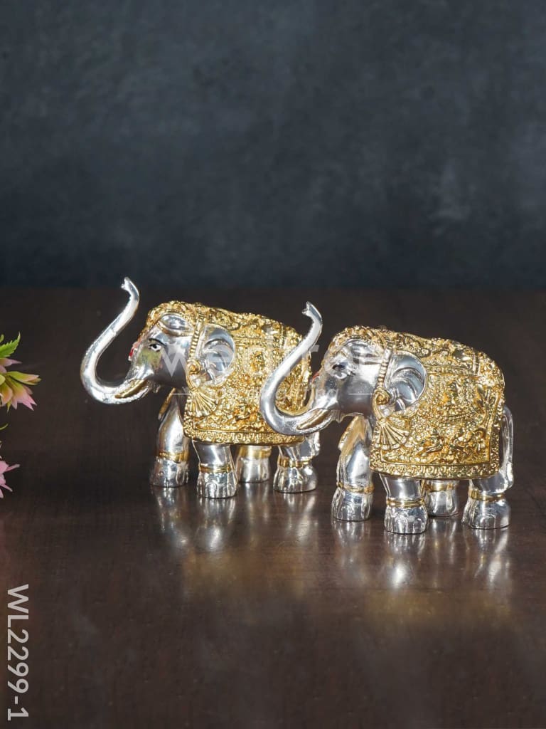 German silver Elephant (3 inch) (Set of 2)- WL2299-1