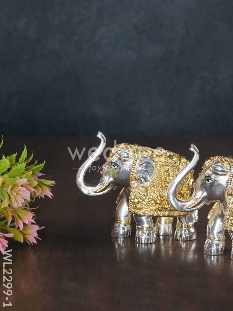 German silver Elephant (3 inch) (Set of 2)- WL2299-1