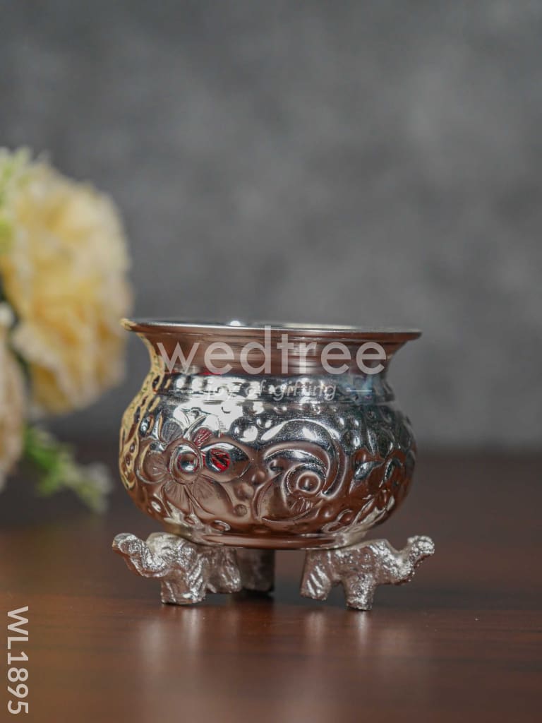 German Silver Elephant Leg Bowl - WL1895