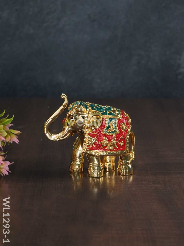 German Silver Elephant Meenekari (Set of 2) - WL1293-1