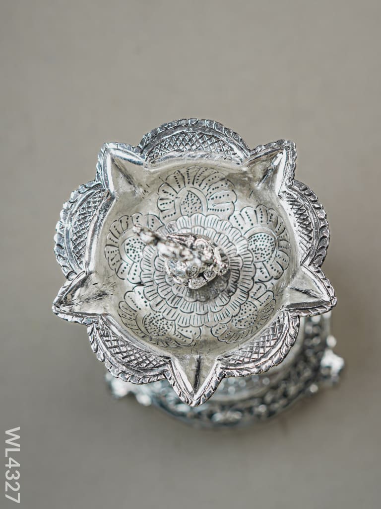 German Silver Elephant Peacock Kuthu Vilaku - 14 inch - WL4327