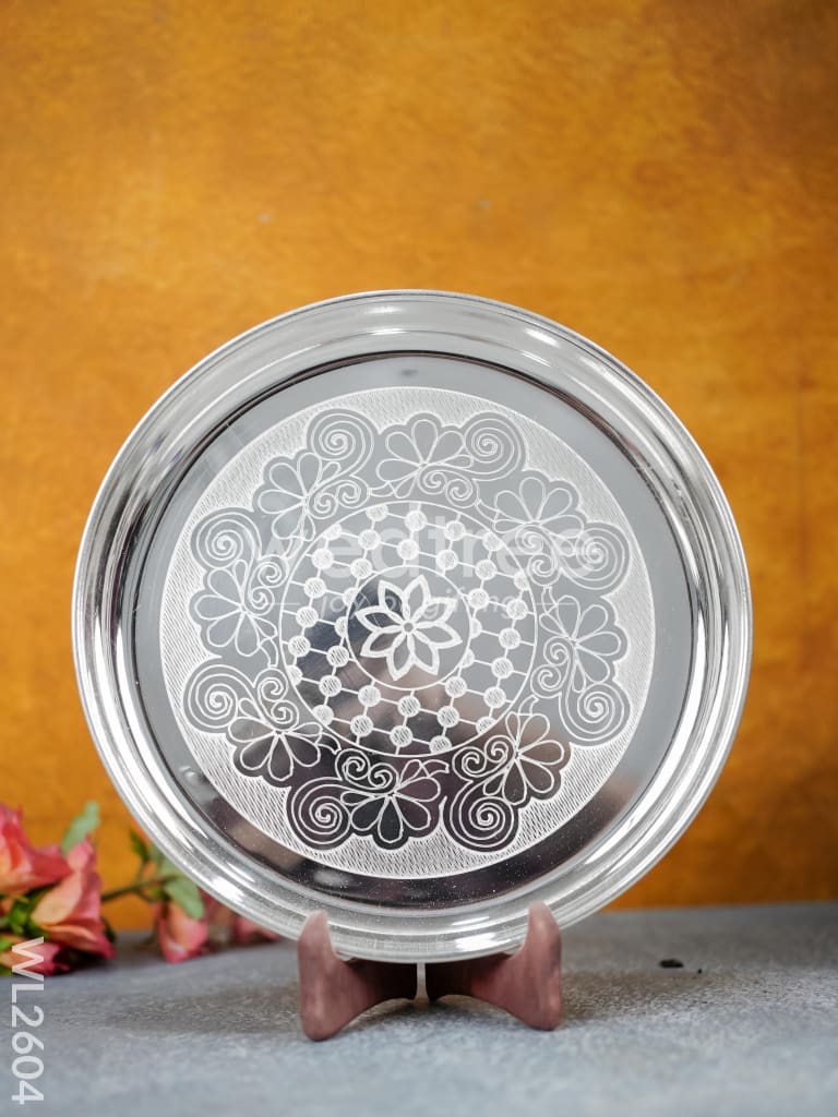 German Silver Engraved 10 inch Plate - WL2604