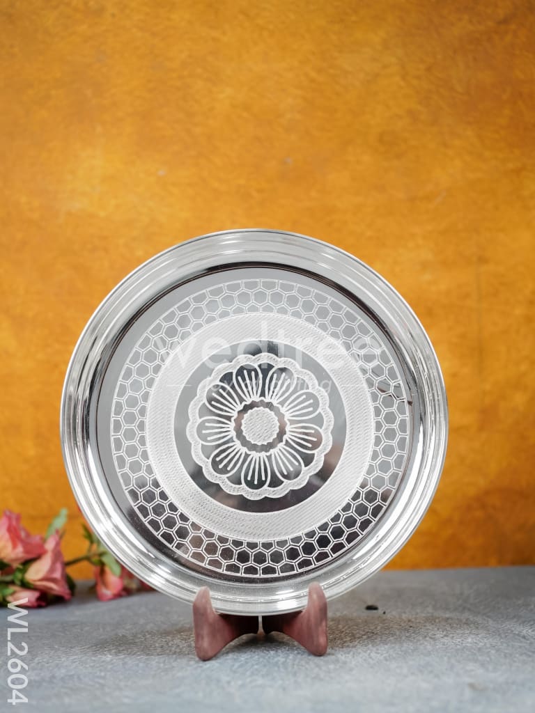 German Silver Engraved 10 inch Plate - WL2604