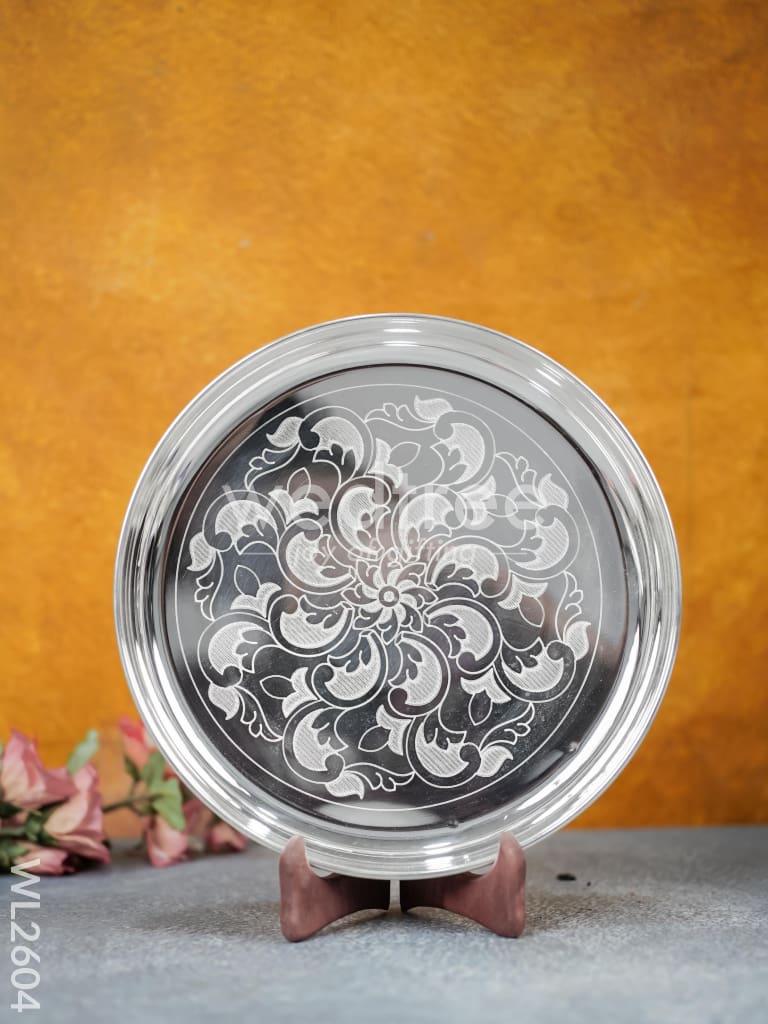 German Silver Engraved 10 inch Plate - WL2604