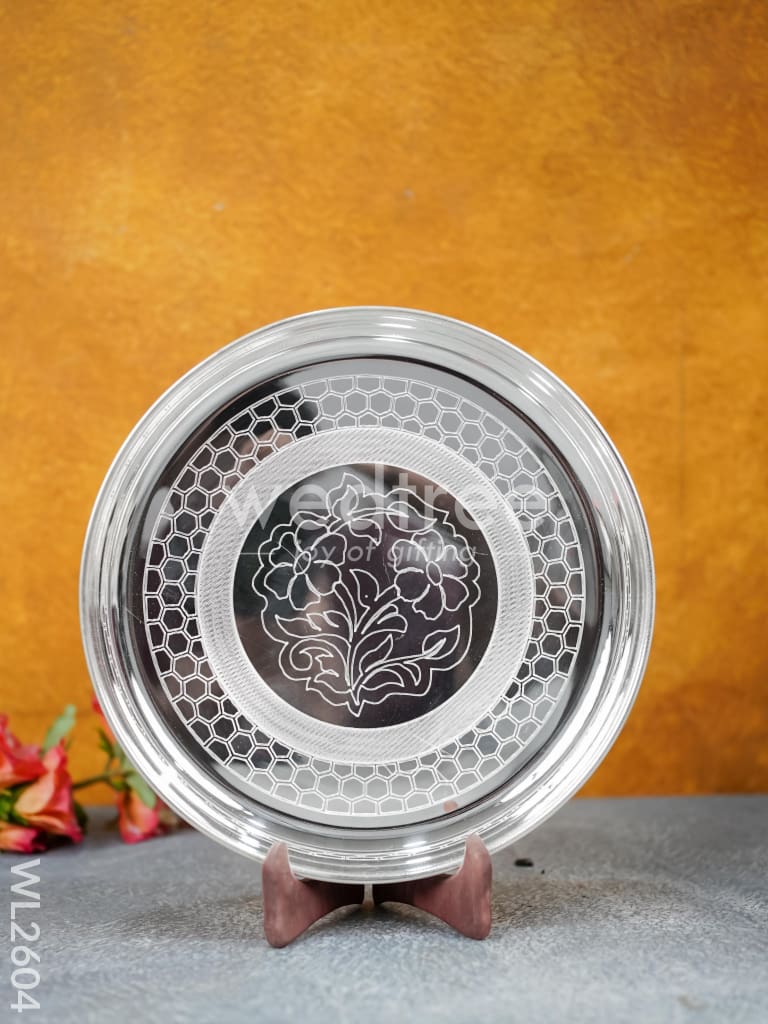 German Silver Engraved 10 inch Plate - WL2604