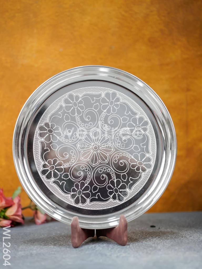 German Silver Engraved 10 inch Plate - WL2604
