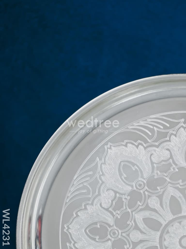 German Silver Engraved Plate - 13 inch - WL4231