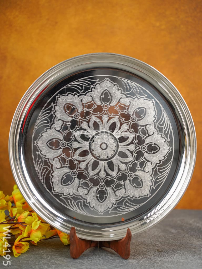 German Silver Engraved Plate - 14 inch - WL4195