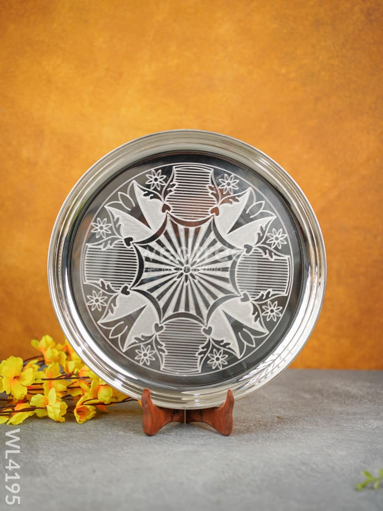 German Silver Engraved Plate - 14 inch - WL4195