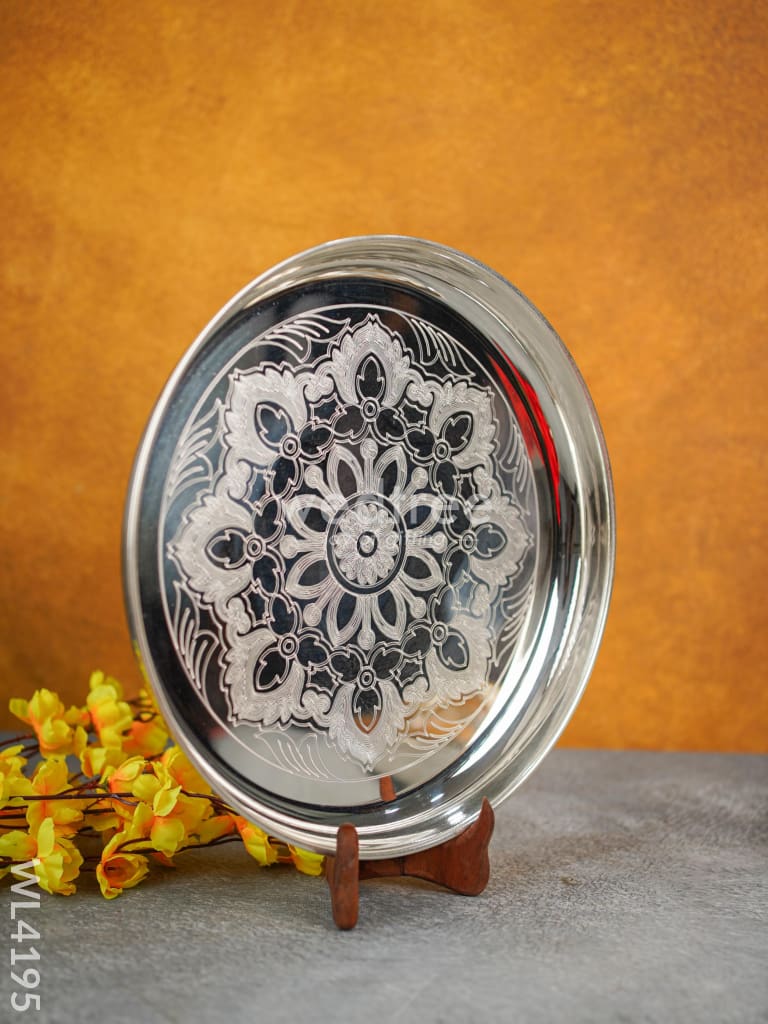 German Silver Engraved Plate - 14 inch - WL4195