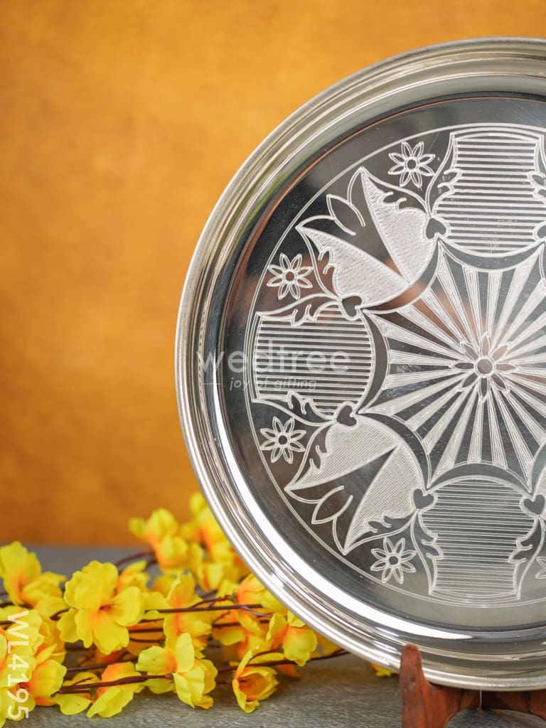 German Silver Engraved Plate - 14 inch - WL4195