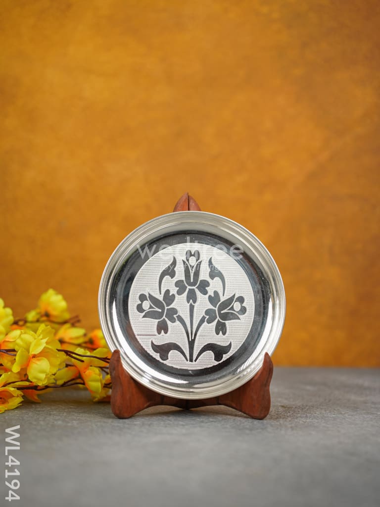 German Silver Engraved Plate - 6 inch - WL4194