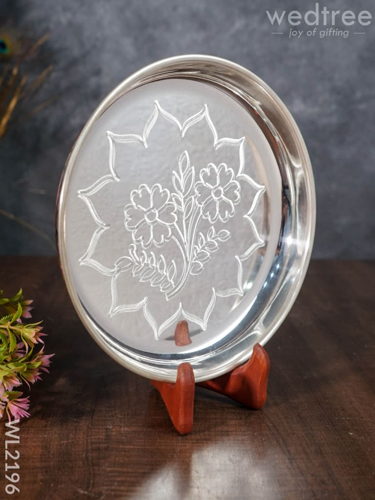 German Silver Engraved plate - 8 inch - WL2196