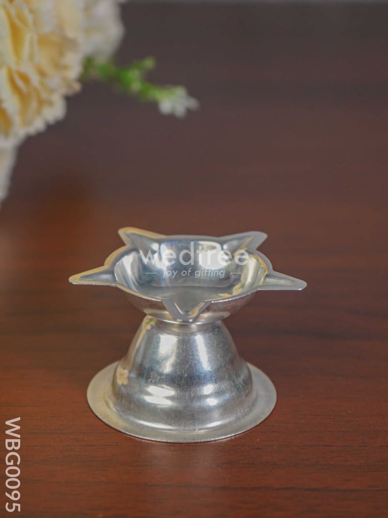 German Silver Kamal Diya with Stand (Set of 2) - WBG0095