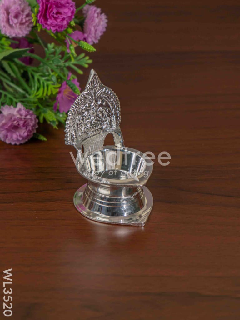 German Silver Kamatchi Diya - 3.7 inch - WL3520