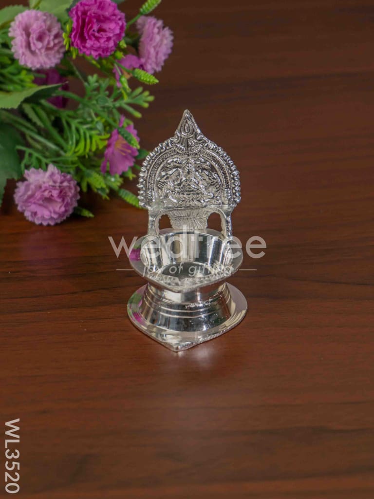 German Silver Kamatchi Diya - 3.7 inch - WL3520