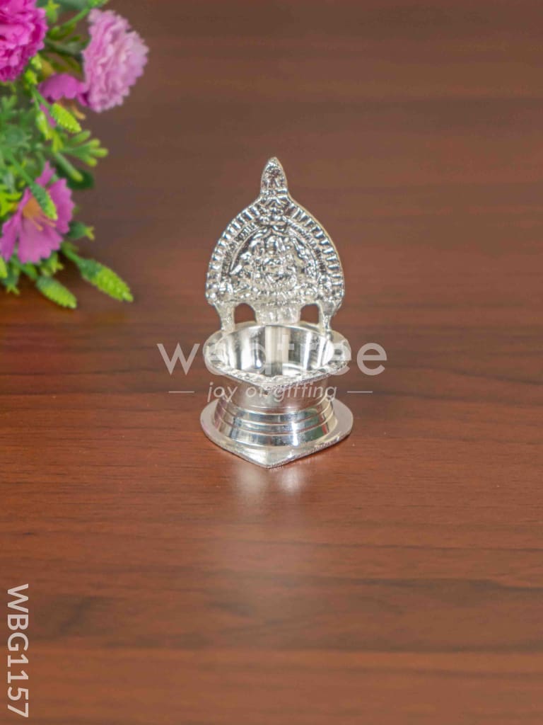 German Silver Kamatchi Diya - 3 inch - WBG1157