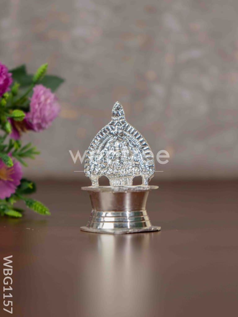 German Silver Kamatchi Diya - 3 inch - WBG1157