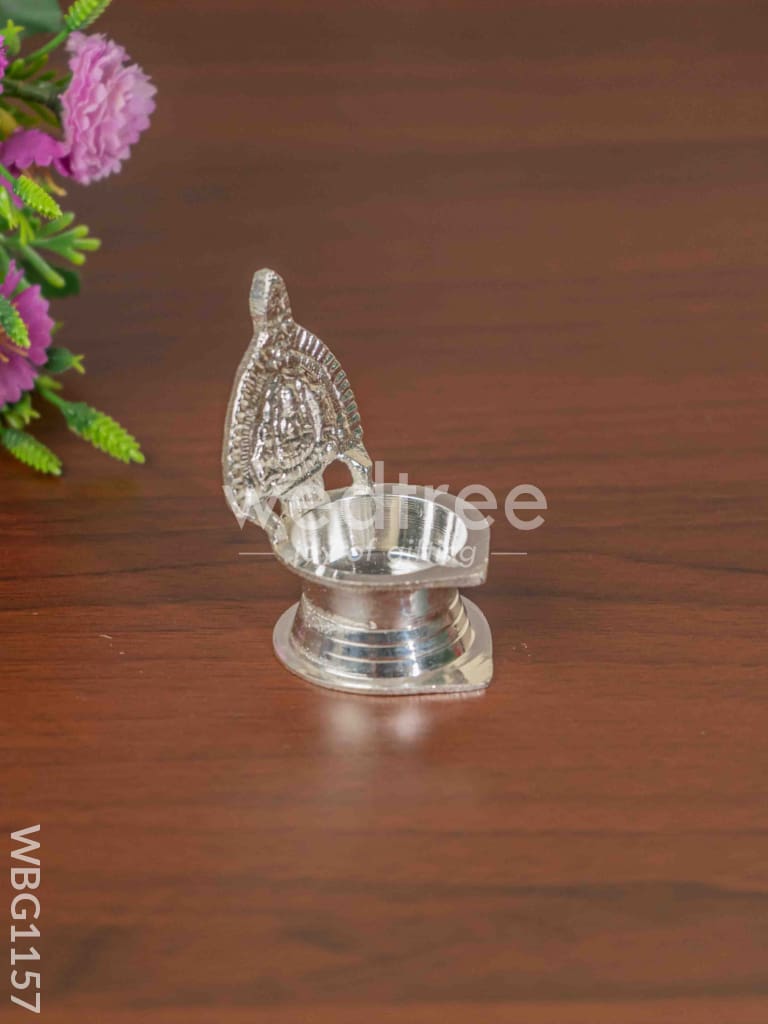 German Silver Kamatchi Diya - 3 inch - WBG1157