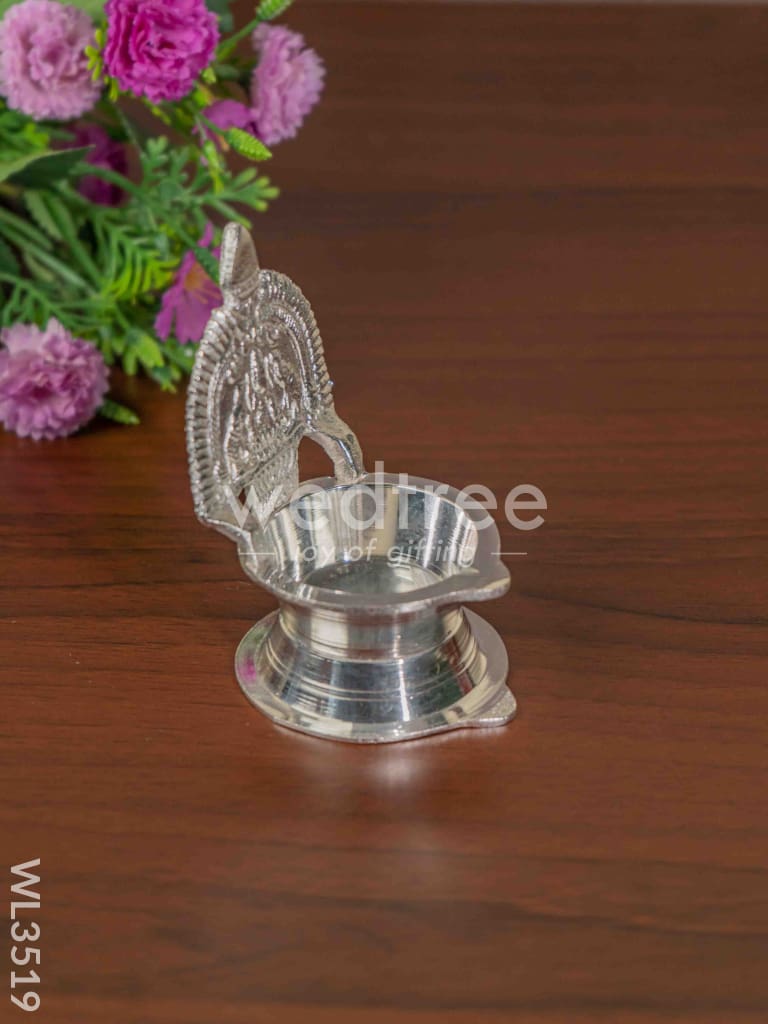 German Silver Kamatchi Diya - 4.2 inch - WL3519