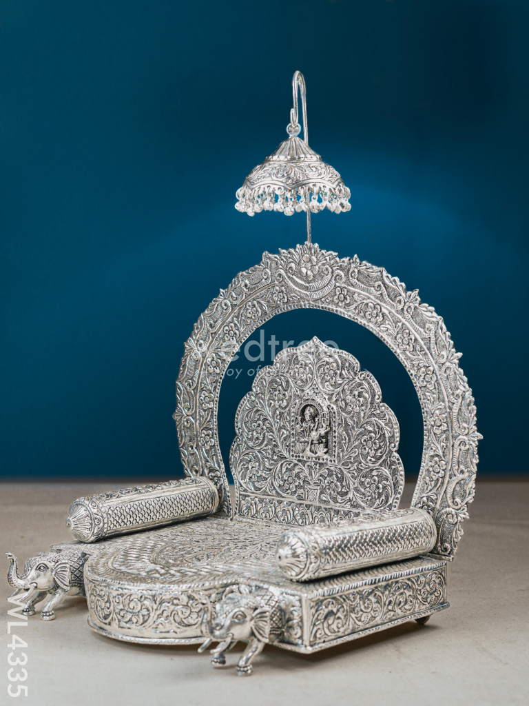 German Silver Lakshmi Simhasanam - 17 inch - WL4335