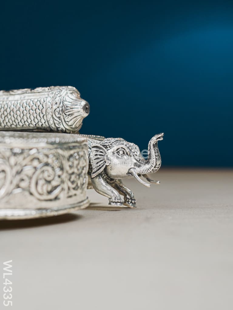 German Silver Lakshmi Simhasanam - 17 inch - WL4335