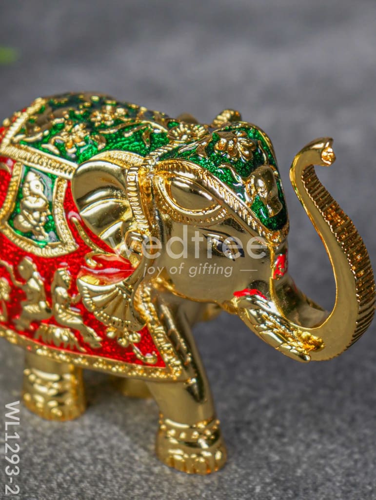 German Silver Meenakari Elephant - WL1293-2