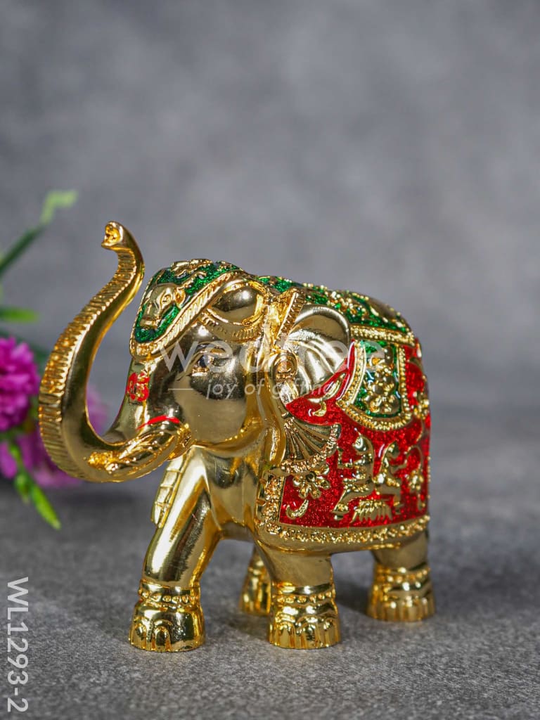 German Silver Meenakari Elephant - WL1293-2