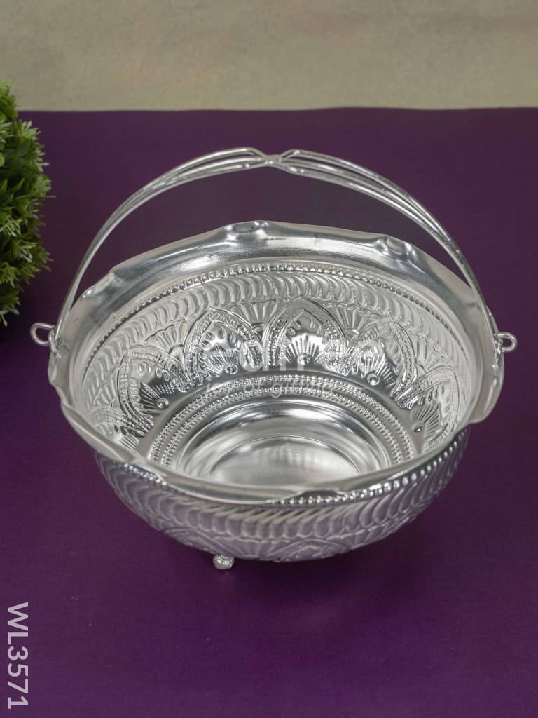 German Silver Pooja Basket - WL3571