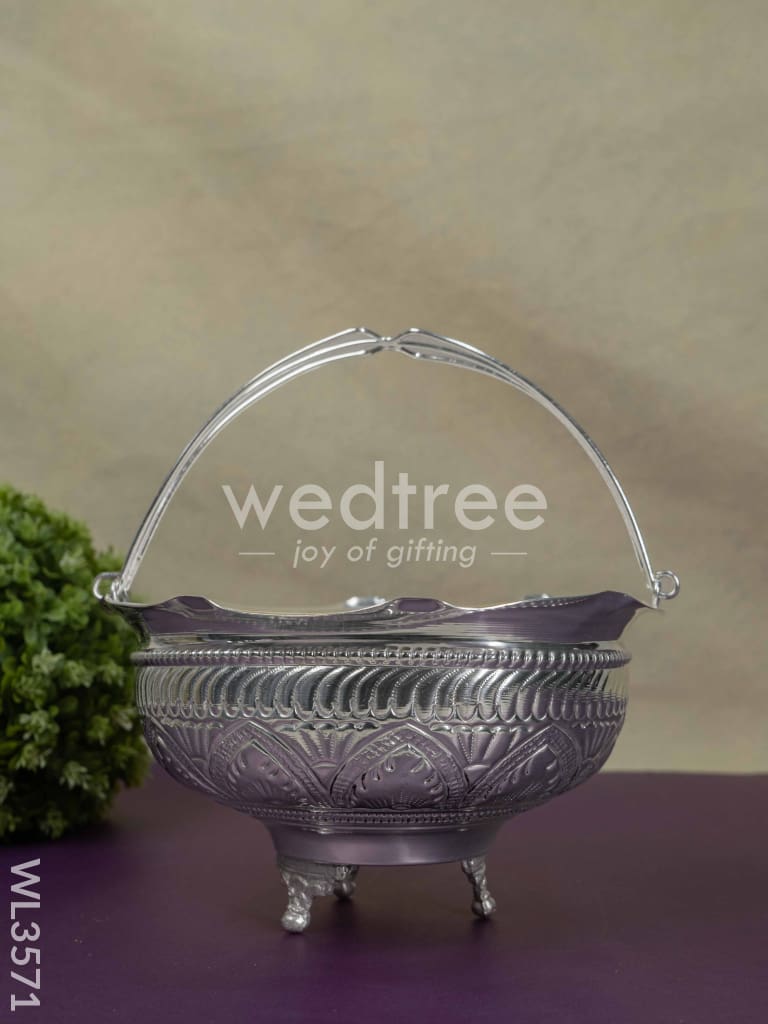 German Silver Pooja Basket - WL3571