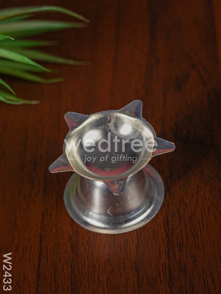 German Silver Star Diya Small ( SET OF 2 ) - W2433